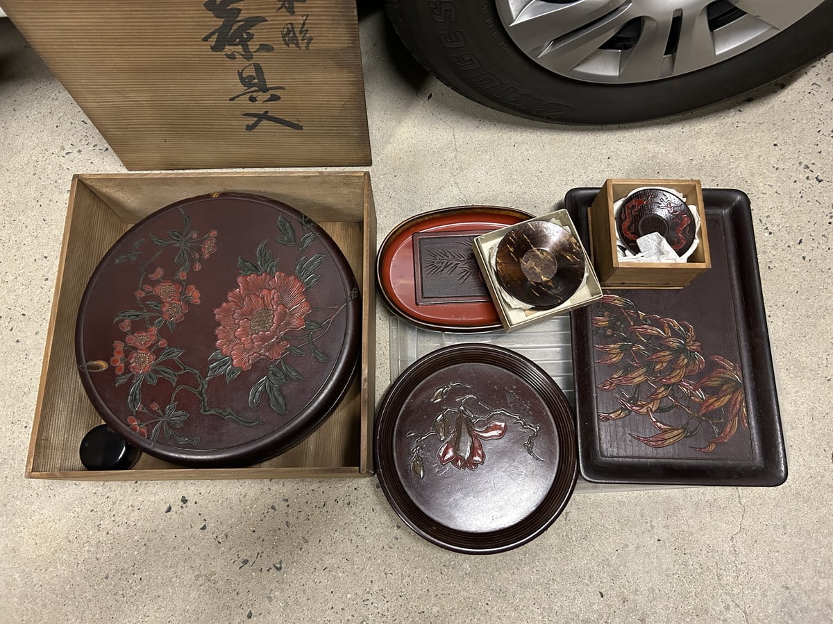 木製盆、茶櫃など　買取