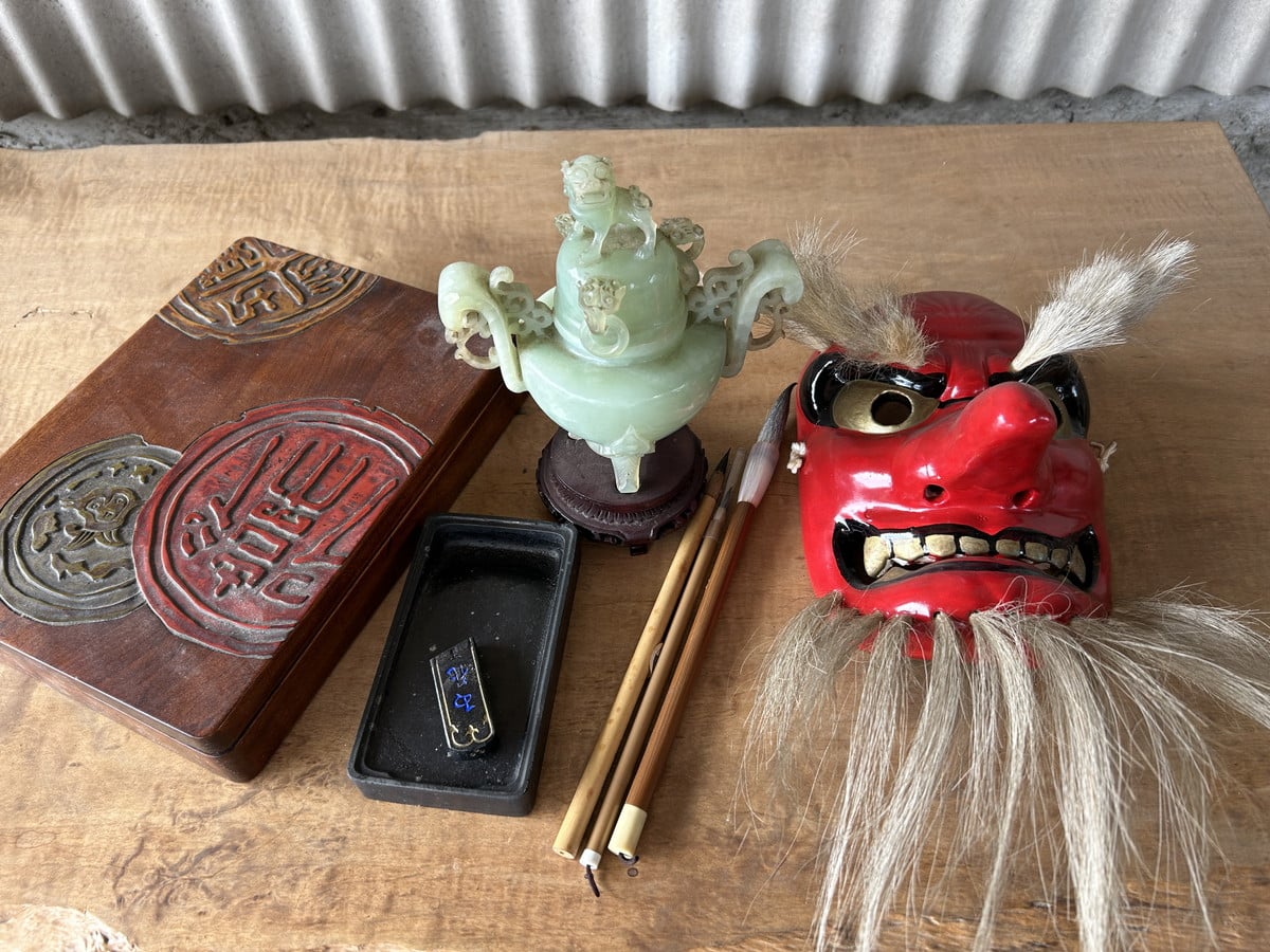 書道具、香炉、天狗面 買取 岡山市北区